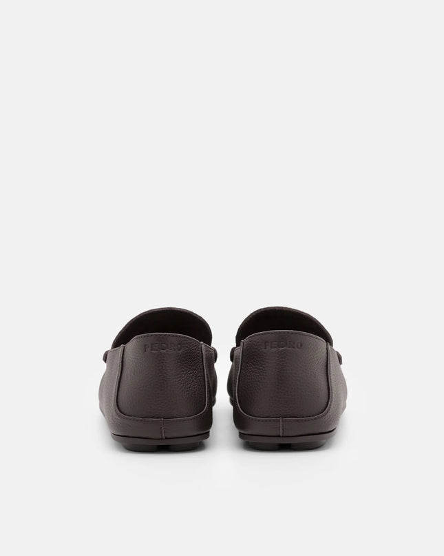 Leather Icon Driving Shoes - Dark Brown
