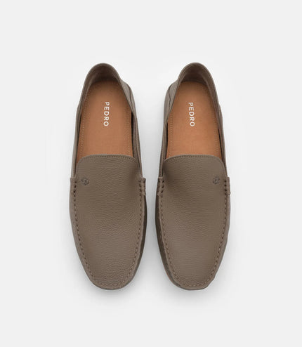 Leather Icon Driving Shoes - Dark Taupe