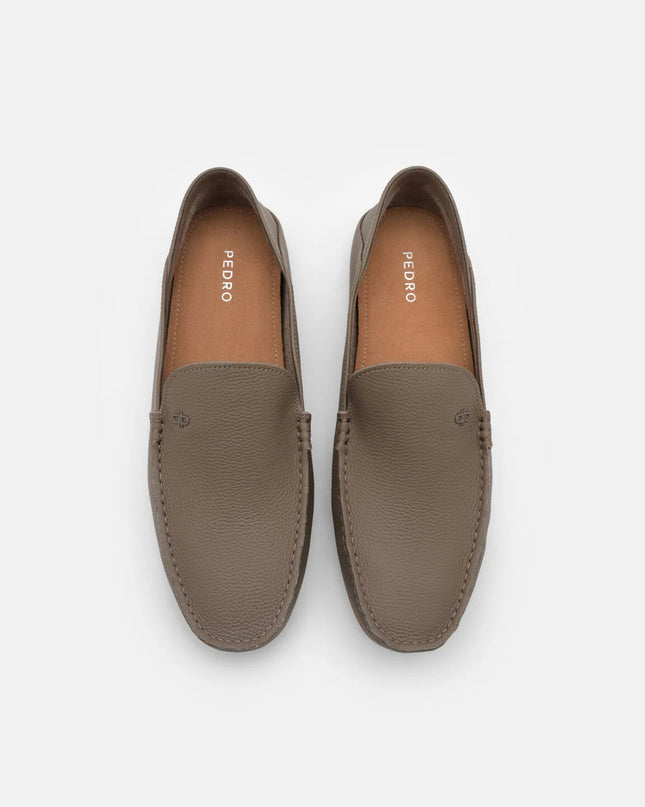 Leather Icon Driving Shoes - Dark Taupe