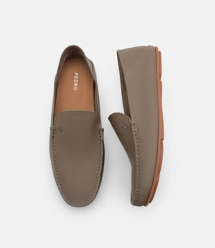 Leather Icon Driving Shoes - Dark Taupe