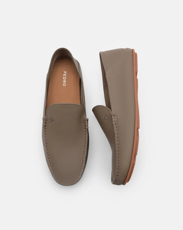 Leather Icon Driving Shoes - Dark Taupe