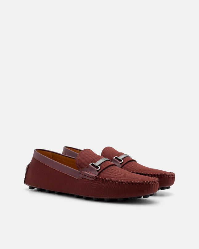 Nylon Horsebit Driving Shoes - Mahogany Nylon