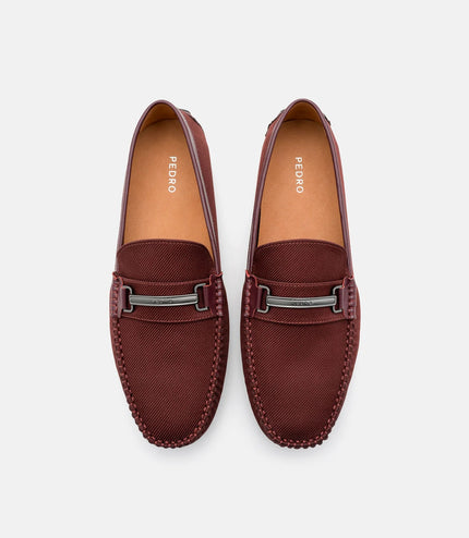 Nylon Horsebit Driving Shoes - Mahogany Nylon