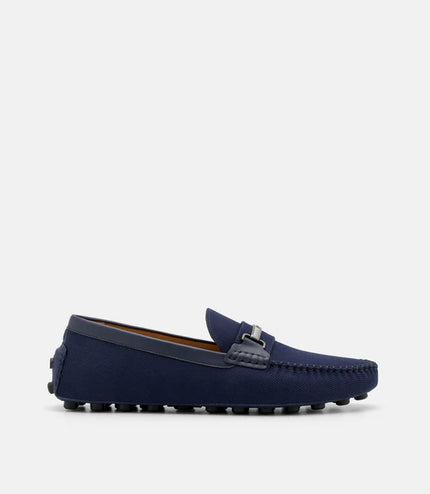 Nylon Horsebit Driving Shoes - Navy Nylon