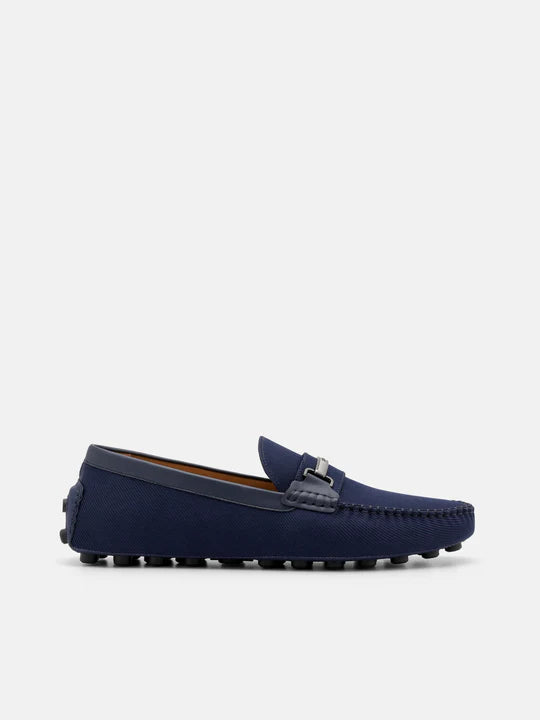 Nylon Horsebit Driving Shoes - Navy Nylon