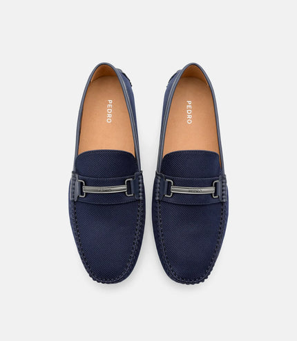 Nylon Horsebit Driving Shoes - Navy Nylon