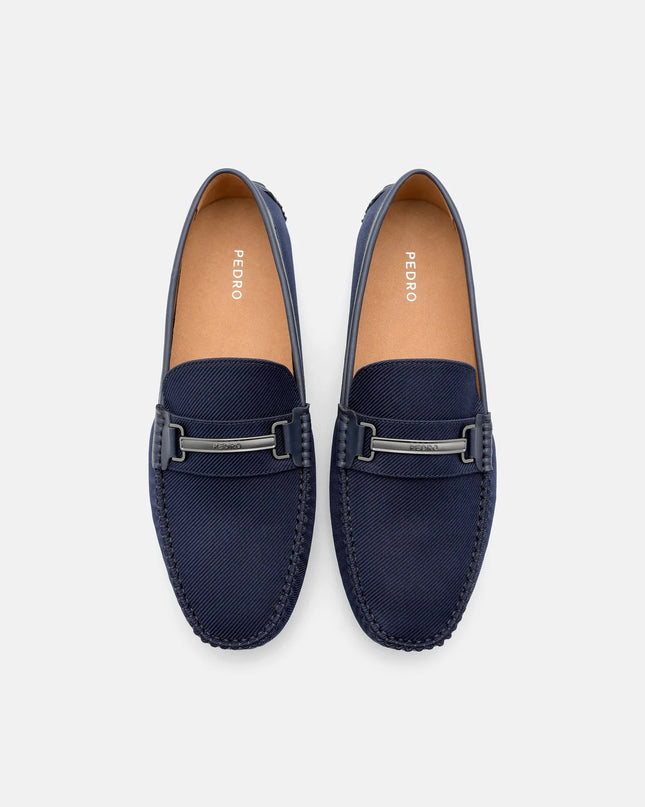 Nylon Horsebit Driving Shoes - Navy Nylon