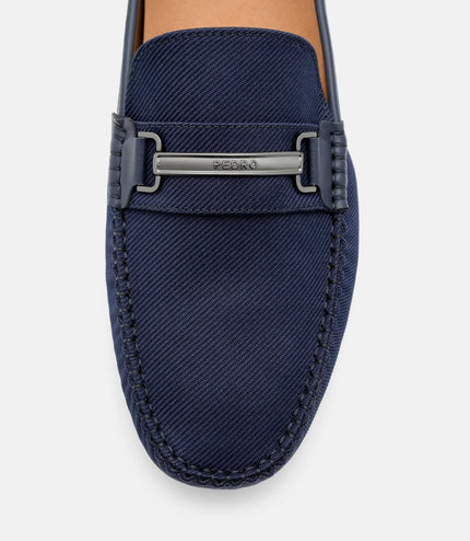 Nylon Horsebit Driving Shoes - Navy Nylon