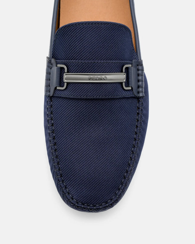 Nylon Horsebit Driving Shoes - Navy Nylon