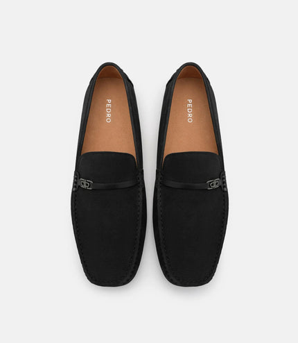 Nubuck Icon Driving Shoes - Black