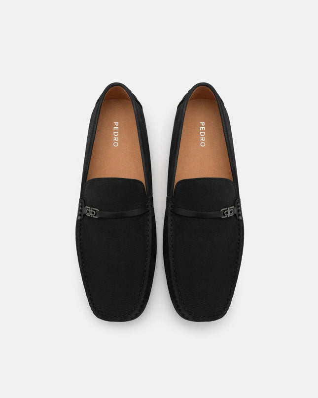 Nubuck Icon Driving Shoes - Black