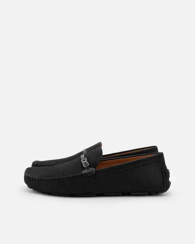 Nubuck Icon Driving Shoes - Black