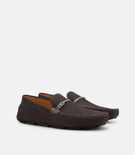 Nubuck Icon Driving Shoes - Dark Brown
