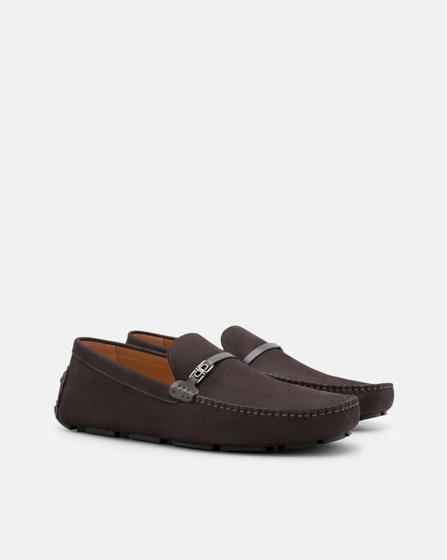 Nubuck Icon Driving Shoes - Dark Brown
