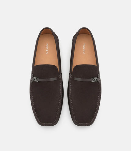 Nubuck Icon Driving Shoes - Dark Brown