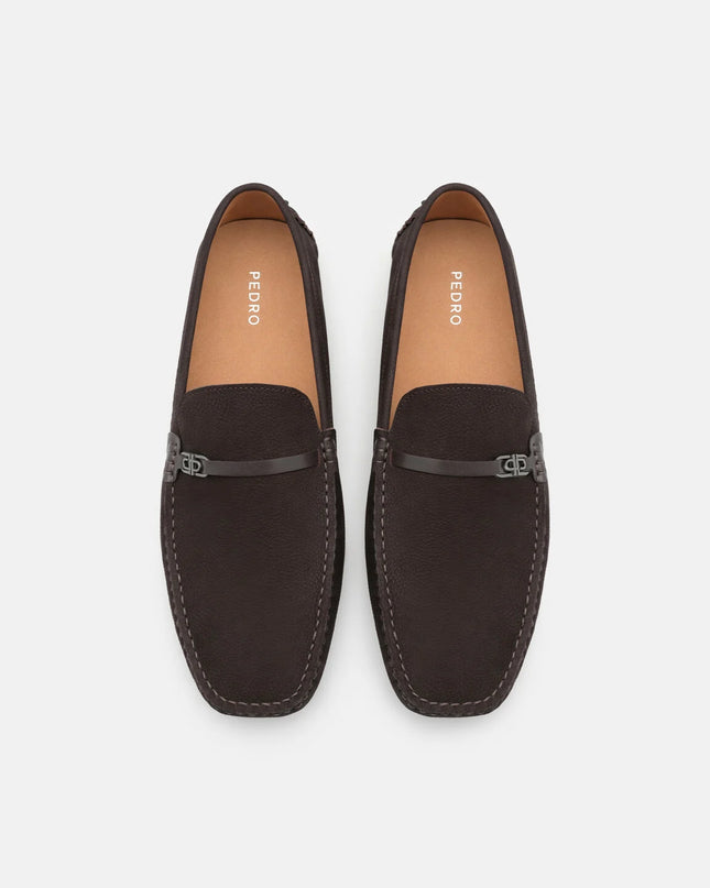 Nubuck Icon Driving Shoes - Dark Brown