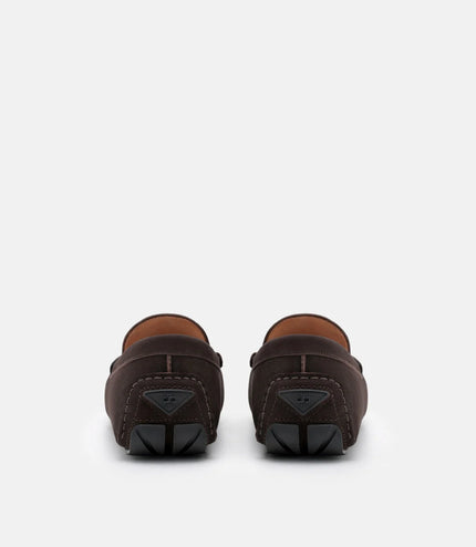 Nubuck Icon Driving Shoes - Dark Brown