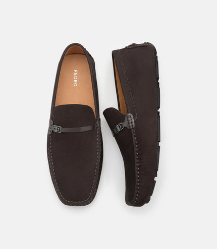 Nubuck Icon Driving Shoes - Dark Brown