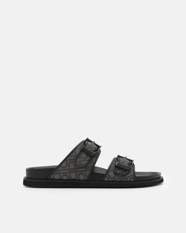 Men's Helix Slide Sandals - Black Embossed
