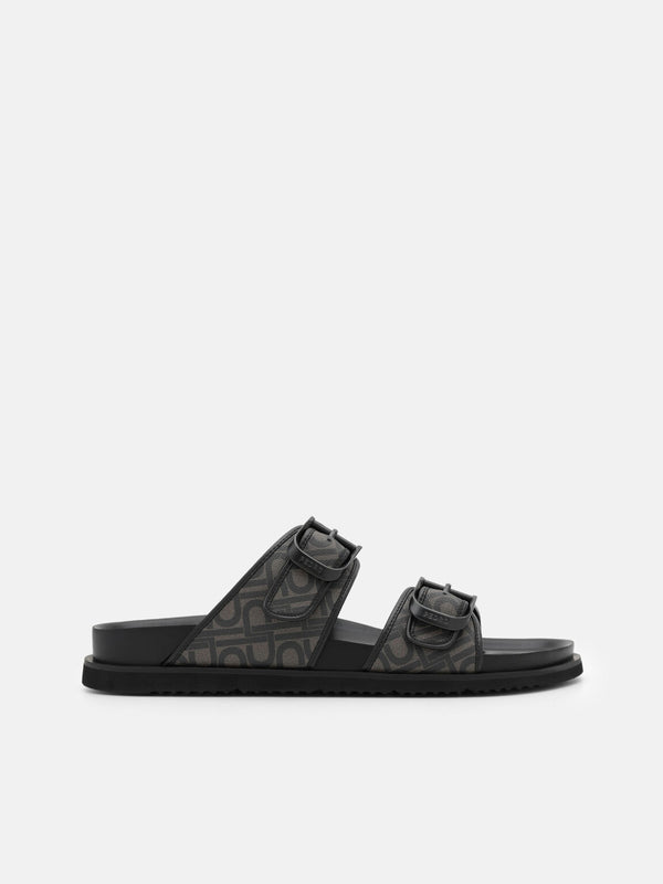 Men's Helix Slide Sandals - Black Embossed