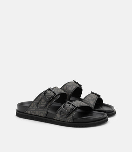Men's Helix Slide Sandals - Black Embossed