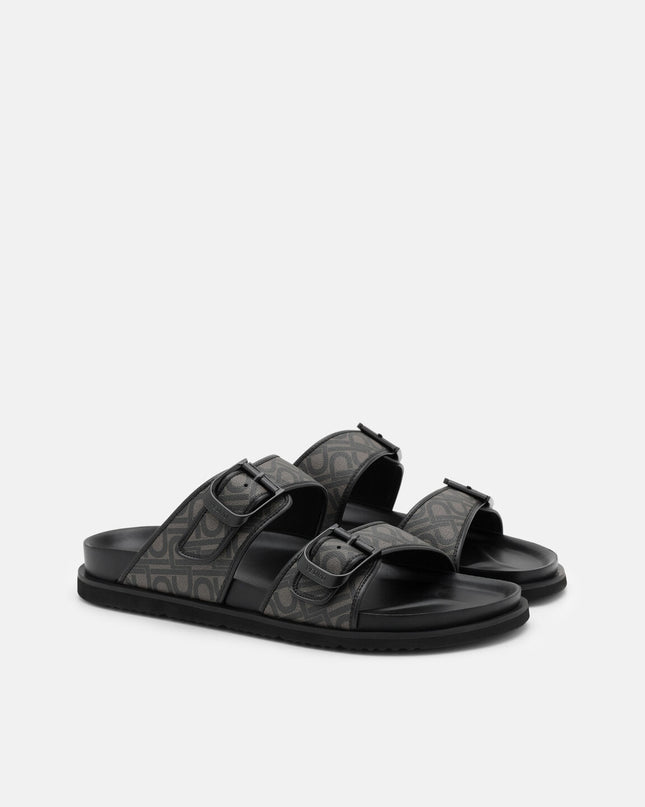 Men's Helix Slide Sandals - Black Embossed