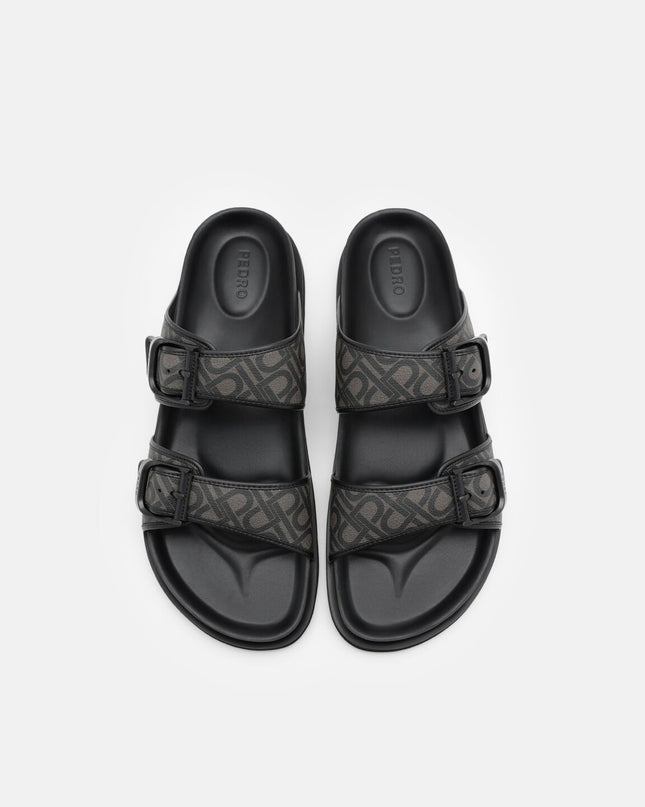 Men's Helix Slide Sandals - Black Embossed
