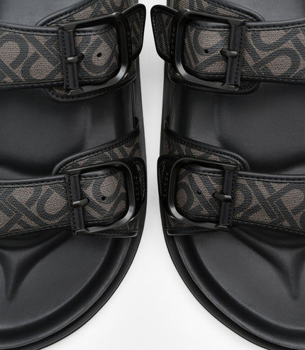 Men's Helix Slide Sandals - Black Embossed