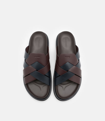 Lukas Slide Sandals - Dark Brown