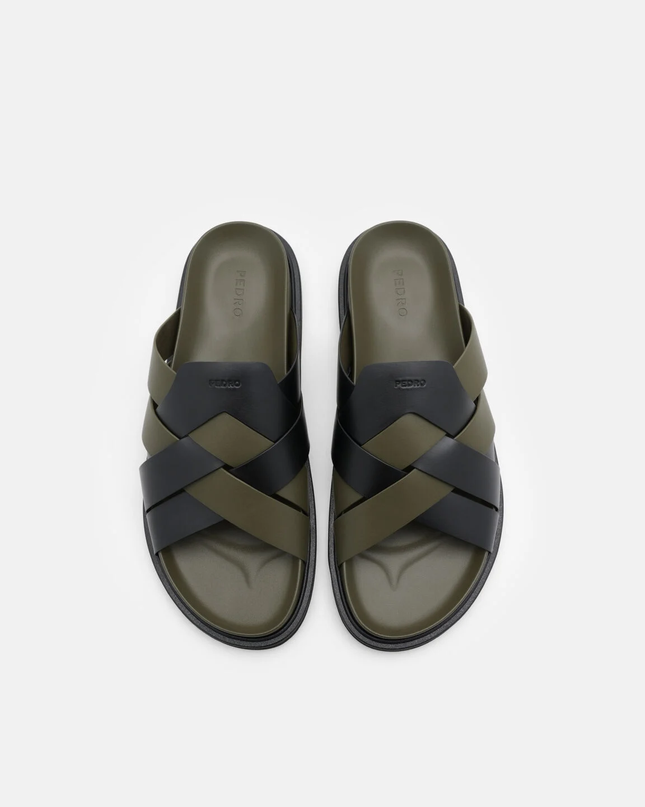 Lukas Slide Sandals - Military Green