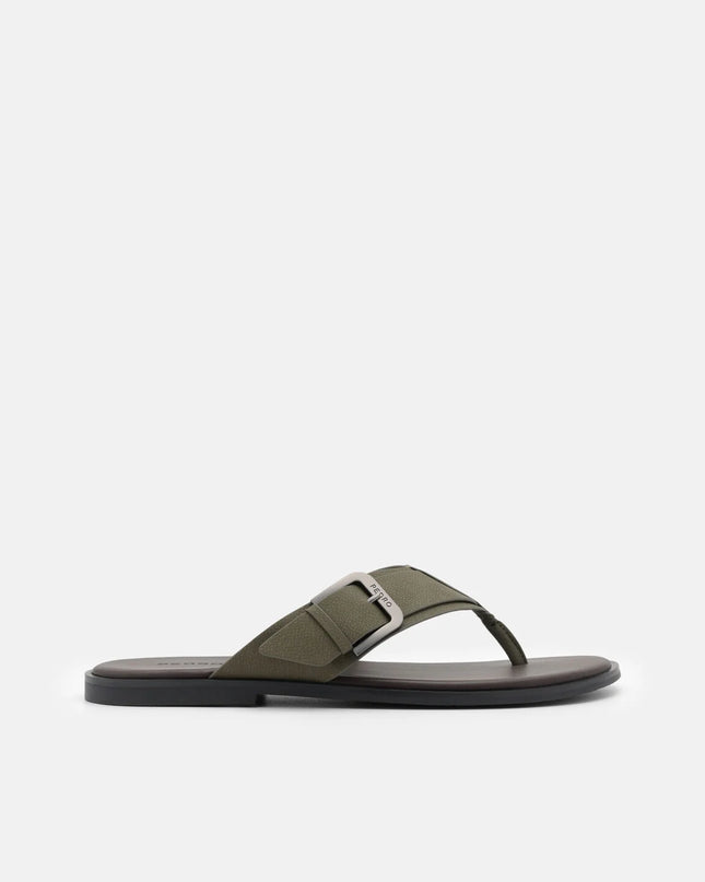 Buckle Thong Sandals - Military Green