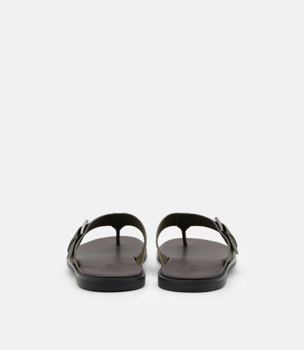Buckle Thong Sandals - Military Green