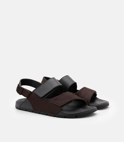 Jonah Backstrap Sandals - Dark Brown Pony