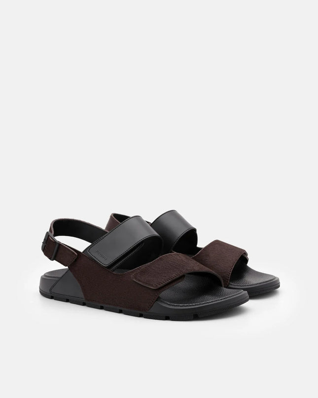Jonah Backstrap Sandals - Dark Brown Pony