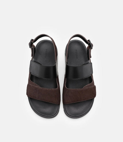 Jonah Backstrap Sandals - Dark Brown Pony