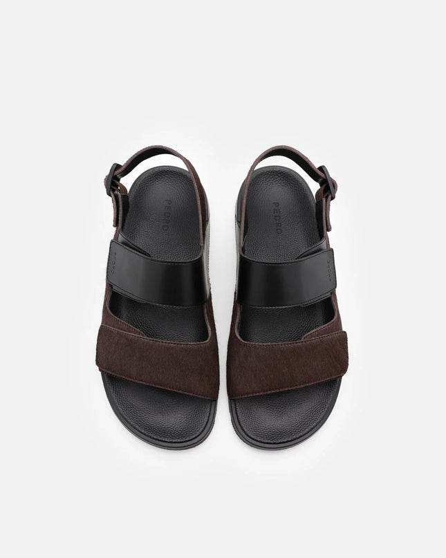 Jonah Backstrap Sandals - Dark Brown Pony