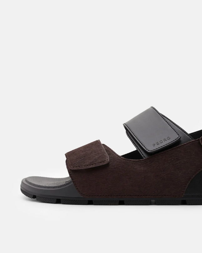Jonah Backstrap Sandals - Dark Brown Pony