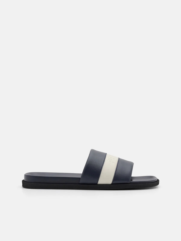 Banded Slide Sandals - Navy