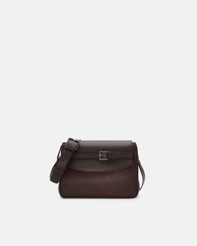 Noah Leather Crossbody Bag - Dark Brown