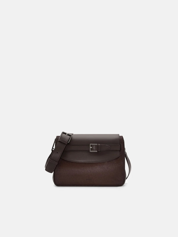 Noah Leather Crossbody Bag - Dark Brown