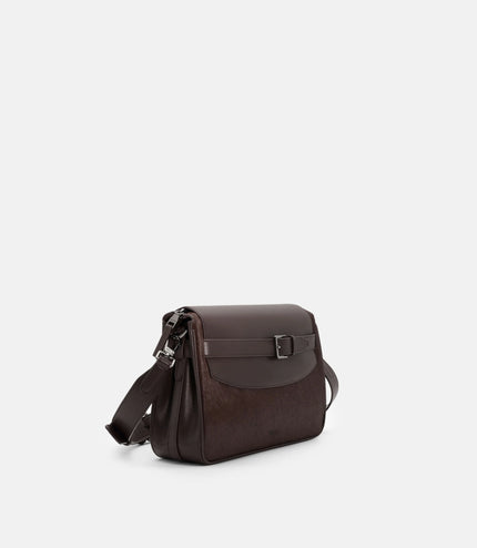 Noah Leather Crossbody Bag - Dark Brown