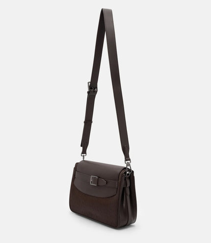 Noah Leather Crossbody Bag - Dark Brown