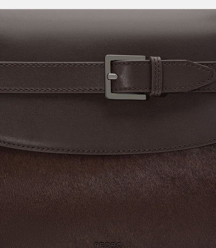 Noah Leather Crossbody Bag - Dark Brown