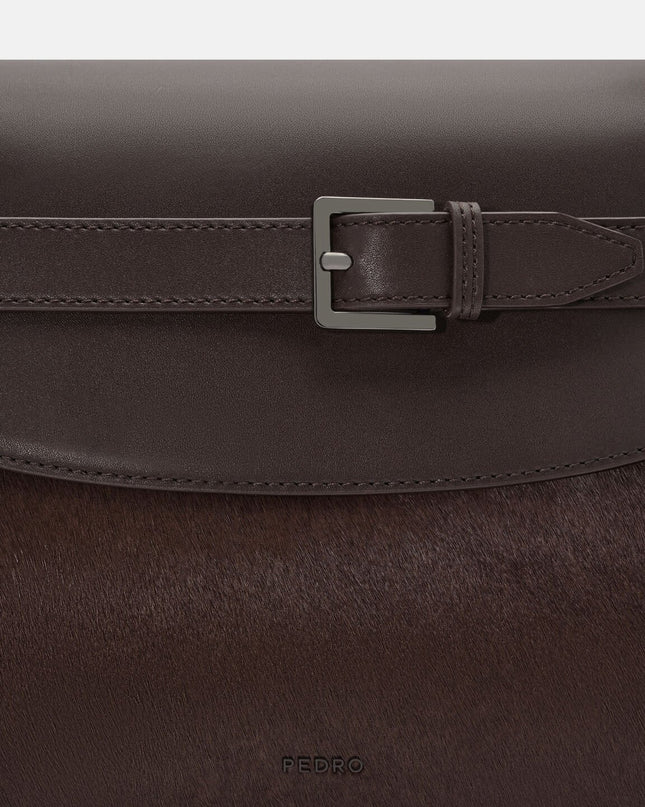 Noah Leather Crossbody Bag - Dark Brown
