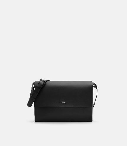 Leather Crossbody Bag - Black