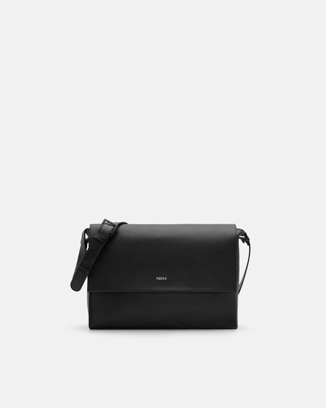 Leather Crossbody Bag - Black