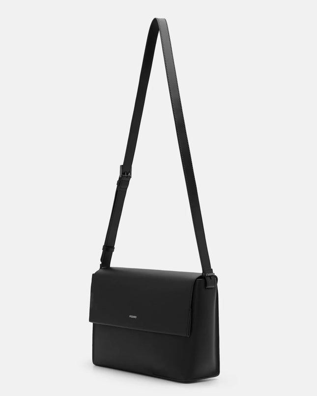Leather Crossbody Bag - Black