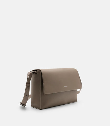 Leather Crossbody Bag - Dark Taupe
