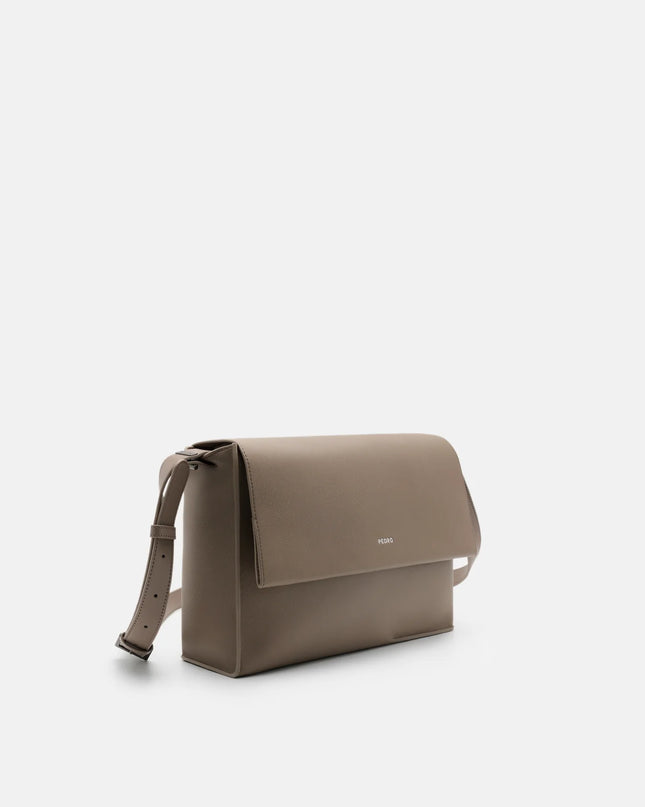 Leather Crossbody Bag - Dark Taupe