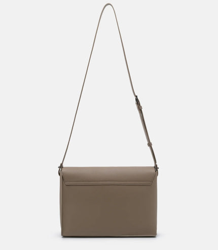 Leather Crossbody Bag - Dark Taupe
